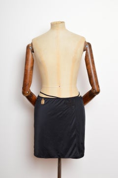 2000s Christian Dior by John Galliano black wrap mini Skirt - Beach cover up