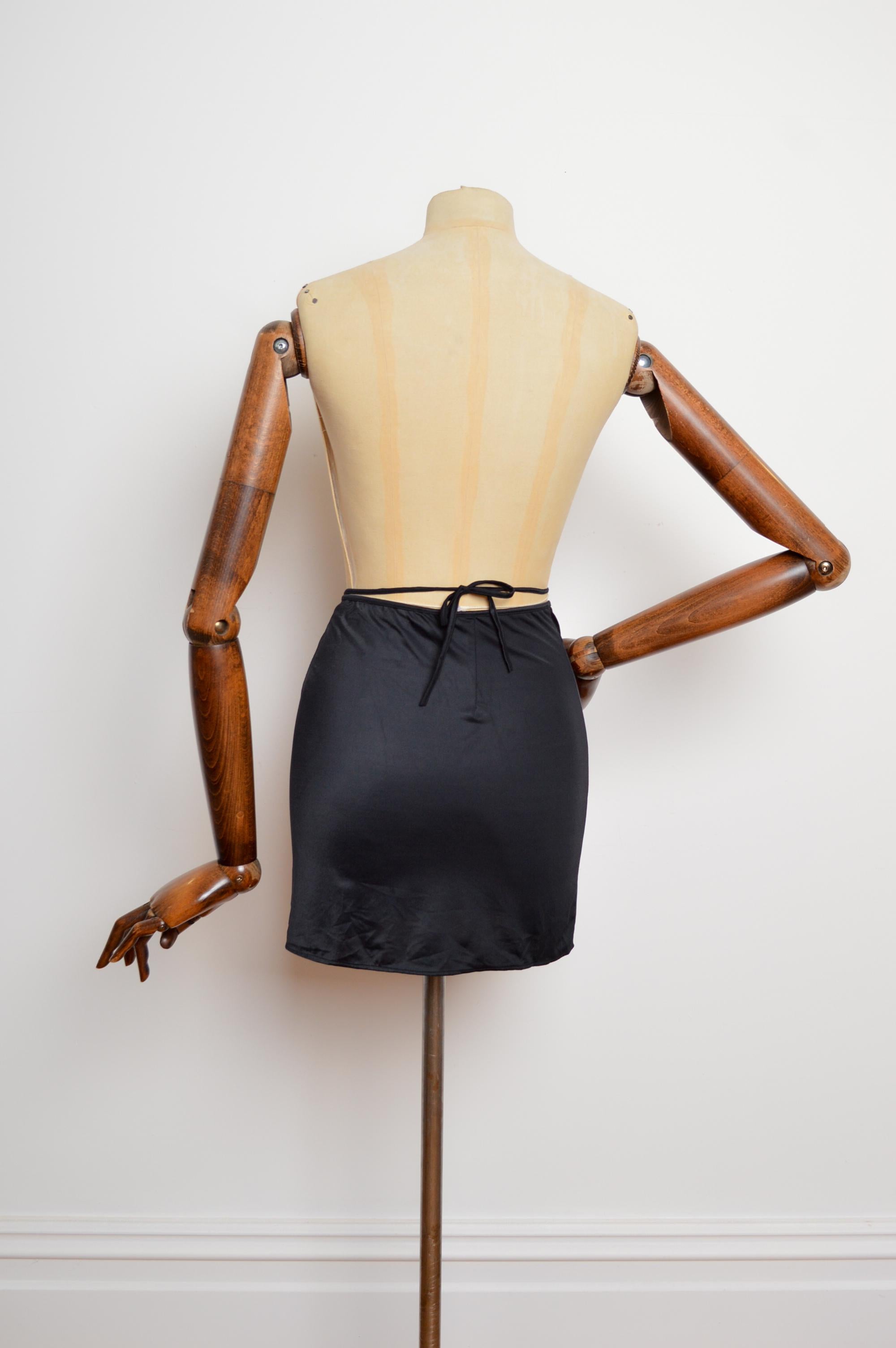 2000s Christian Dior by John Galliano black wrap mini Skirt