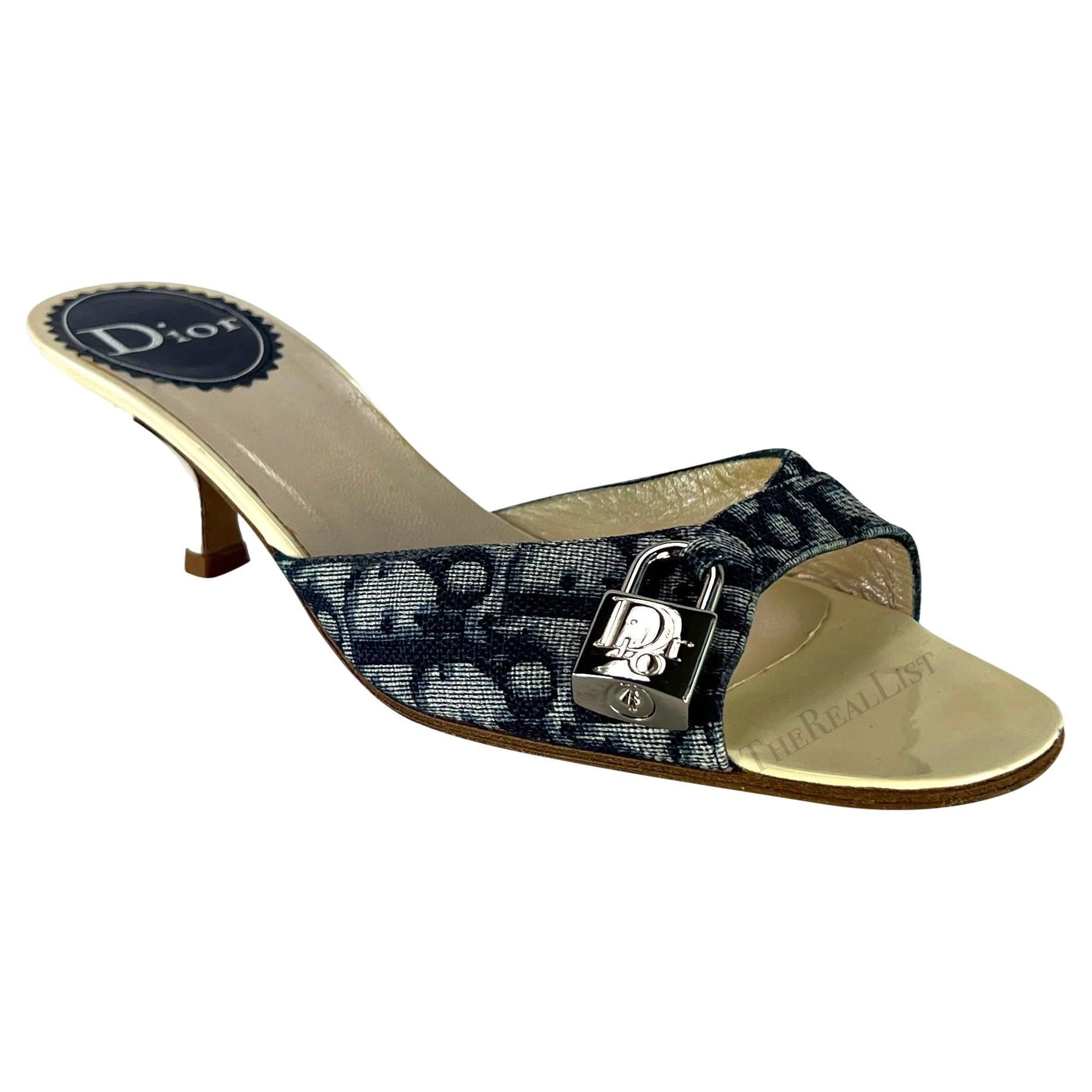 2000s Christian Dior by John Galliano Blue Diorissimo Key Lock Kitten