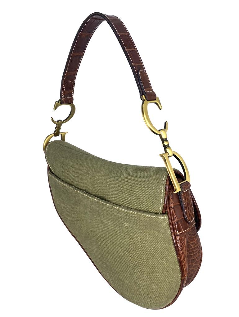 dior green saddle bag