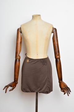 2000s Christian Dior by John Galliano Brown wrap mini Skirt - Beach cover up