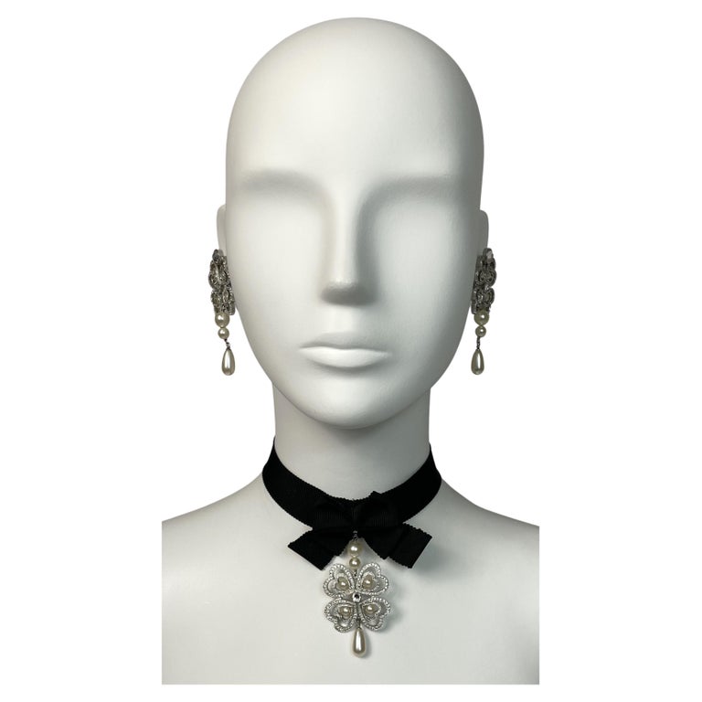 2000's Christian Dior by John Galliano Choker Necklace Earrings Bracelet Set For Sale at 1stDibs