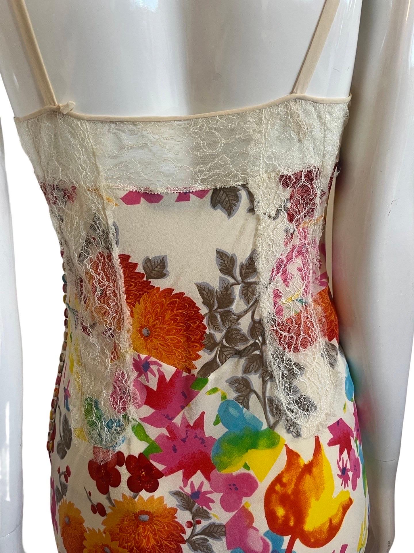 2000s Christian Dior by John Galliano Floral Dress For Sale 6