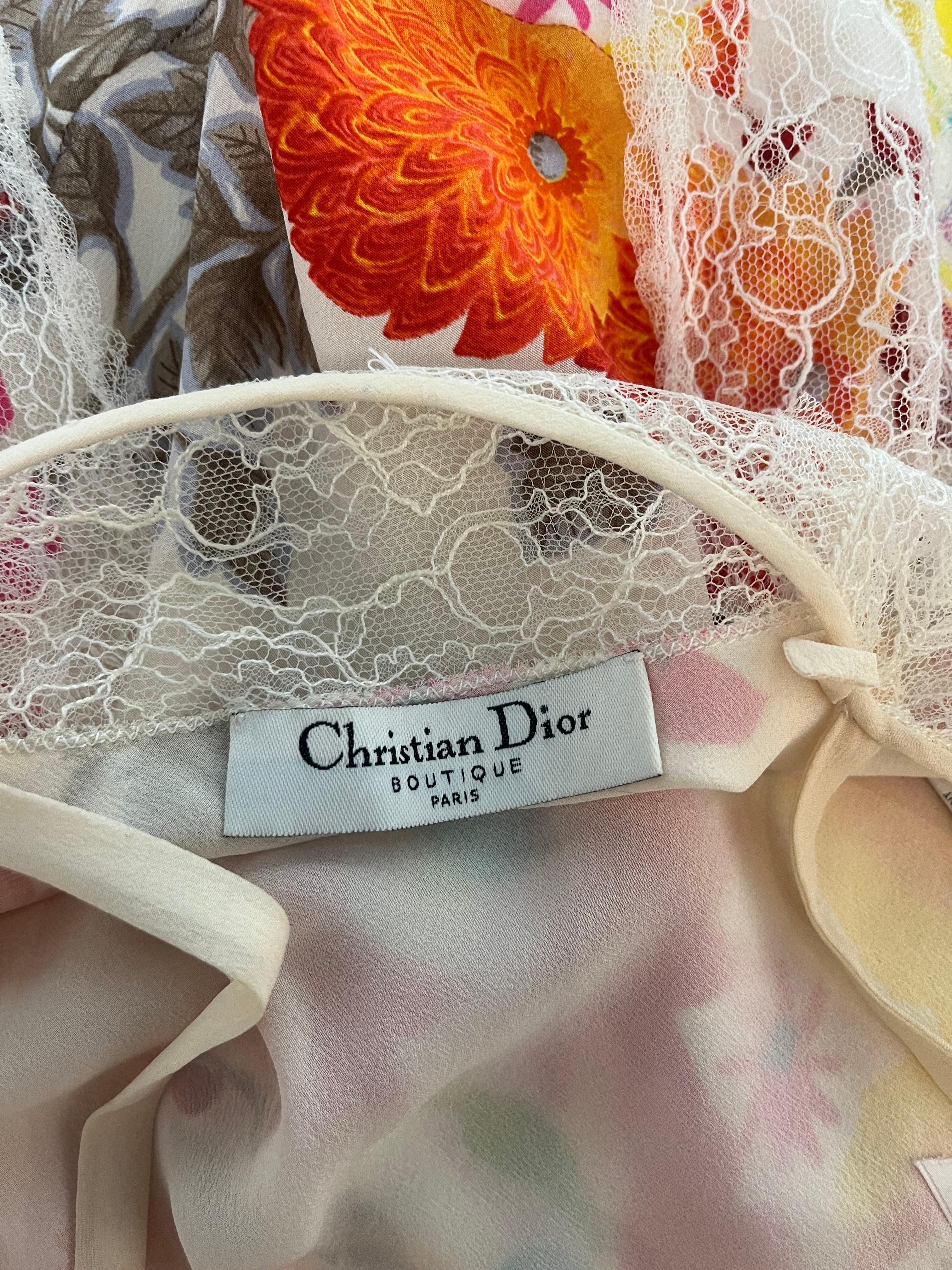 2000er Christian Dior by John Galliano geblümtes Kleid im Angebot 8