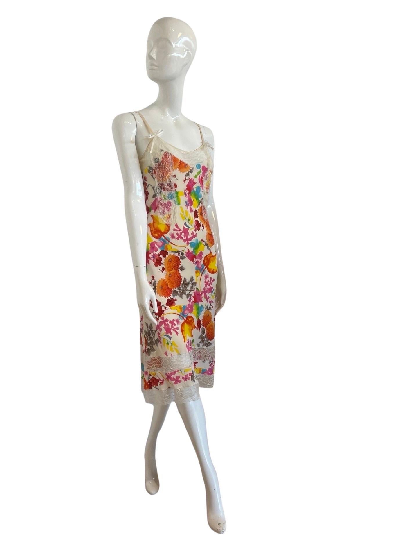 2000s Christian Dior by John Galliano Floral Dress In Excellent Condition For Sale In Miami, FL