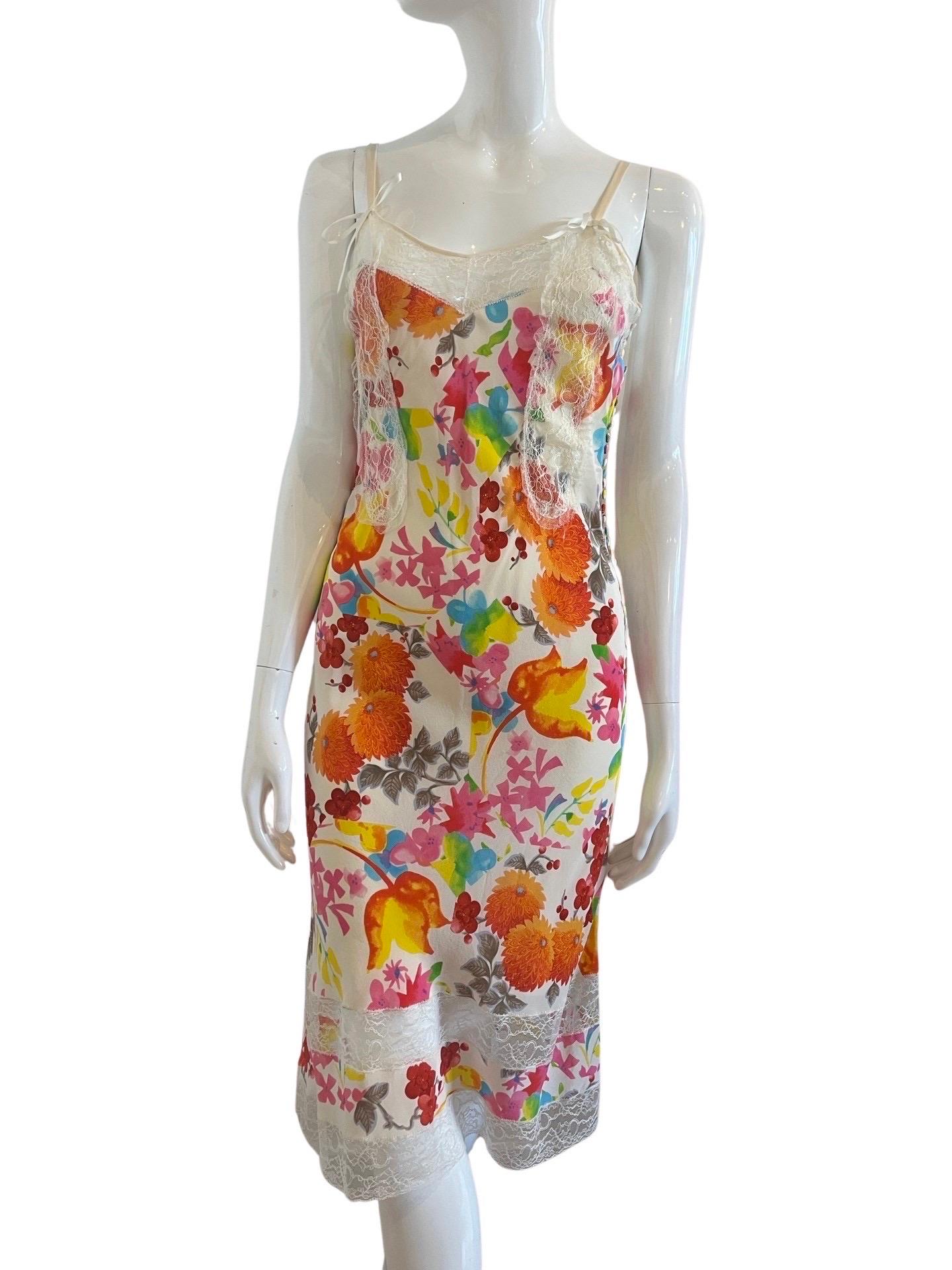 Women's 2000s Christian Dior by John Galliano Floral Dress For Sale
