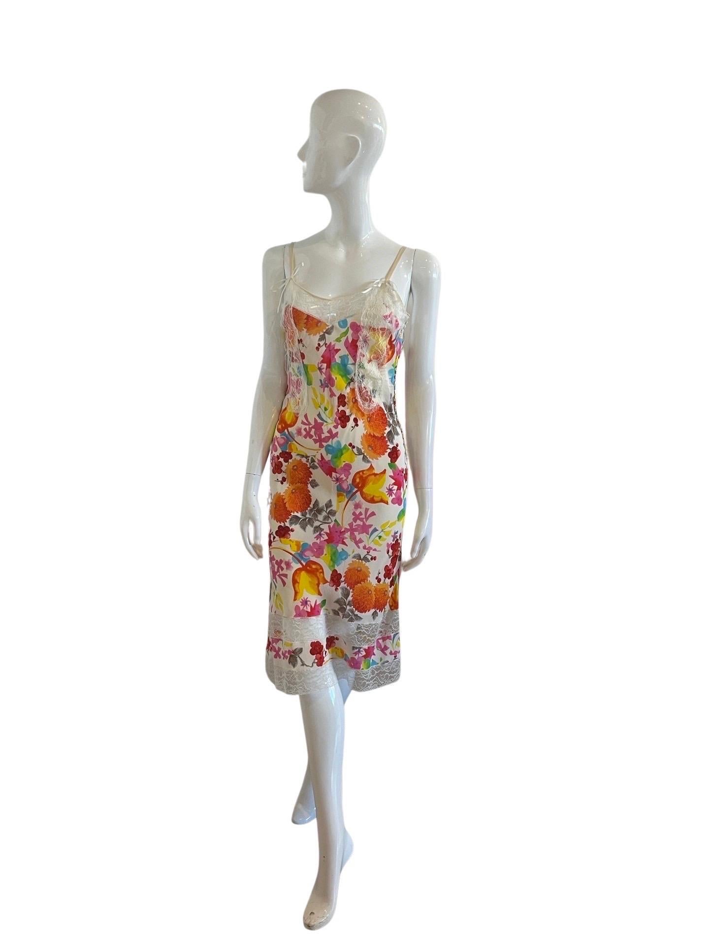 2000s Christian Dior by John Galliano Floral Dress For Sale 1