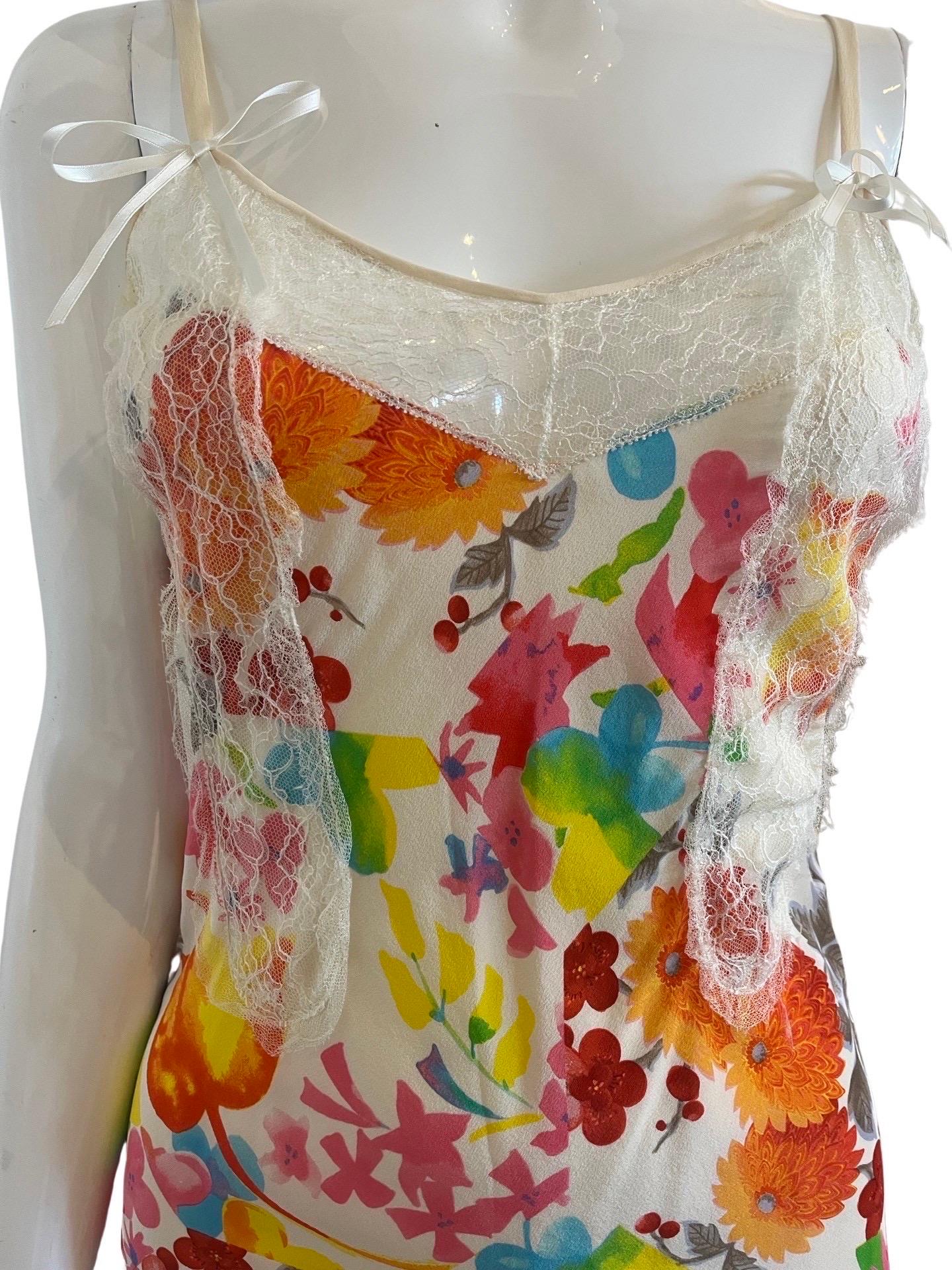 2000s Christian Dior by John Galliano Floral Dress For Sale 2
