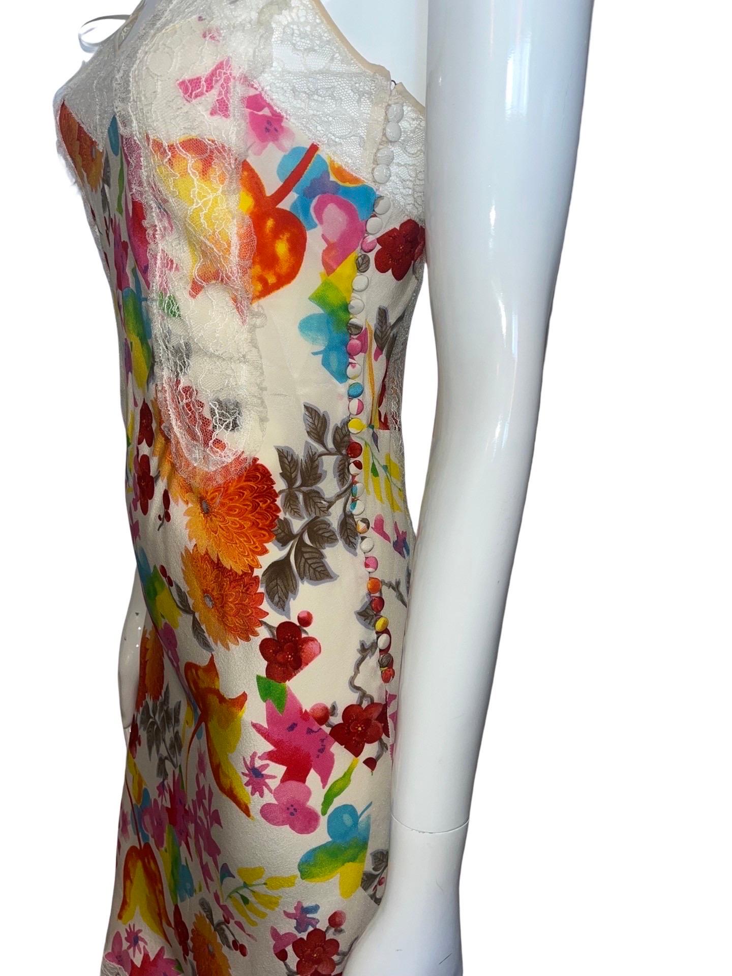2000s Christian Dior by John Galliano Floral Dress For Sale 4