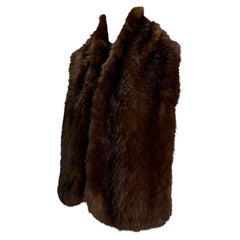 2000s Christian Dior by John Galliano Knit Brown Sable Mink Fur Scarf