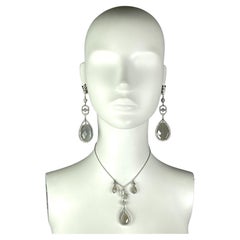 2000's Christian Dior by John Galliano Large Drop Earrings and Necklace Set