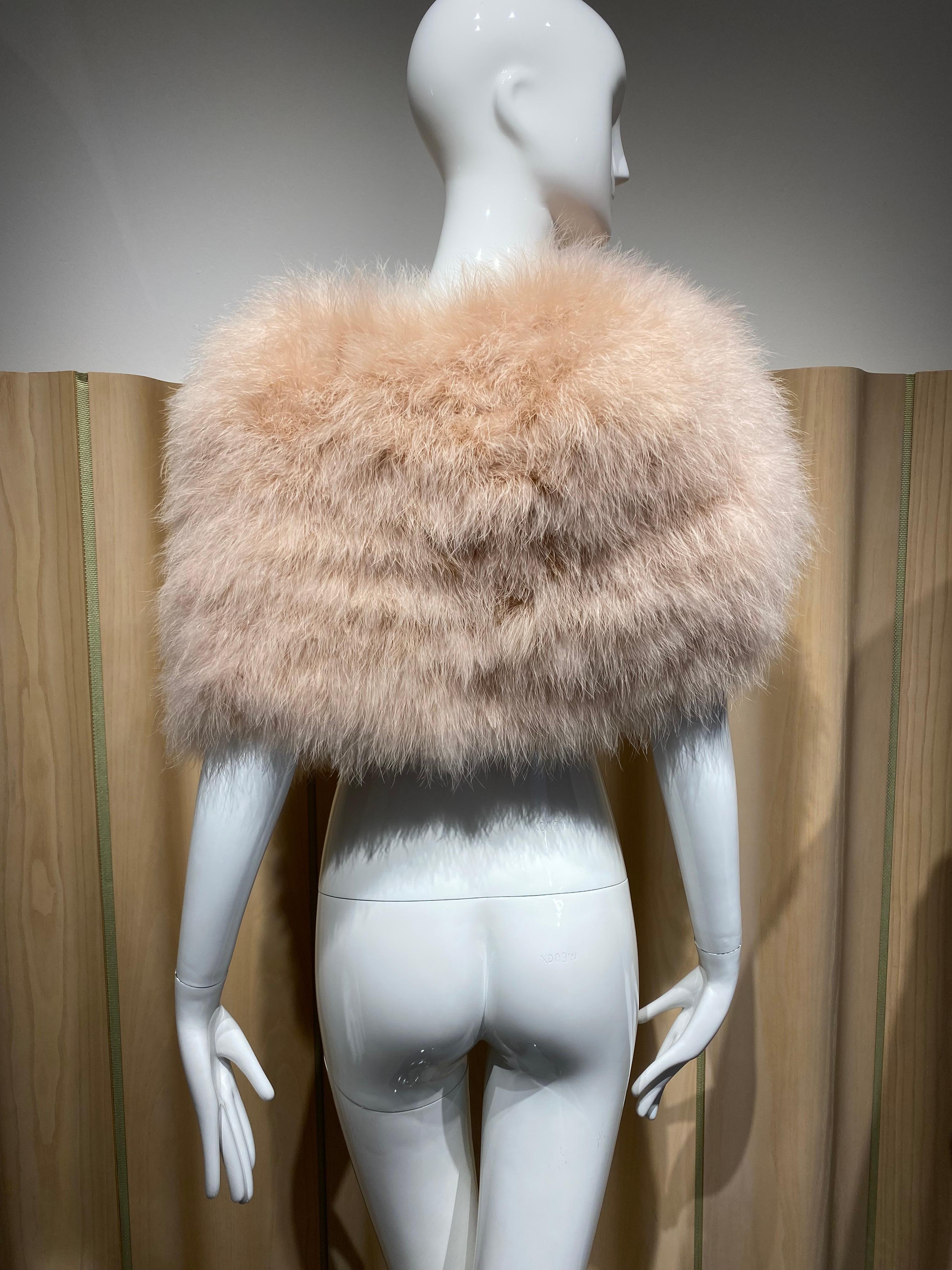 2000s Christian Dior by John Galliano Ostrich Feather Capelet For Sale 3