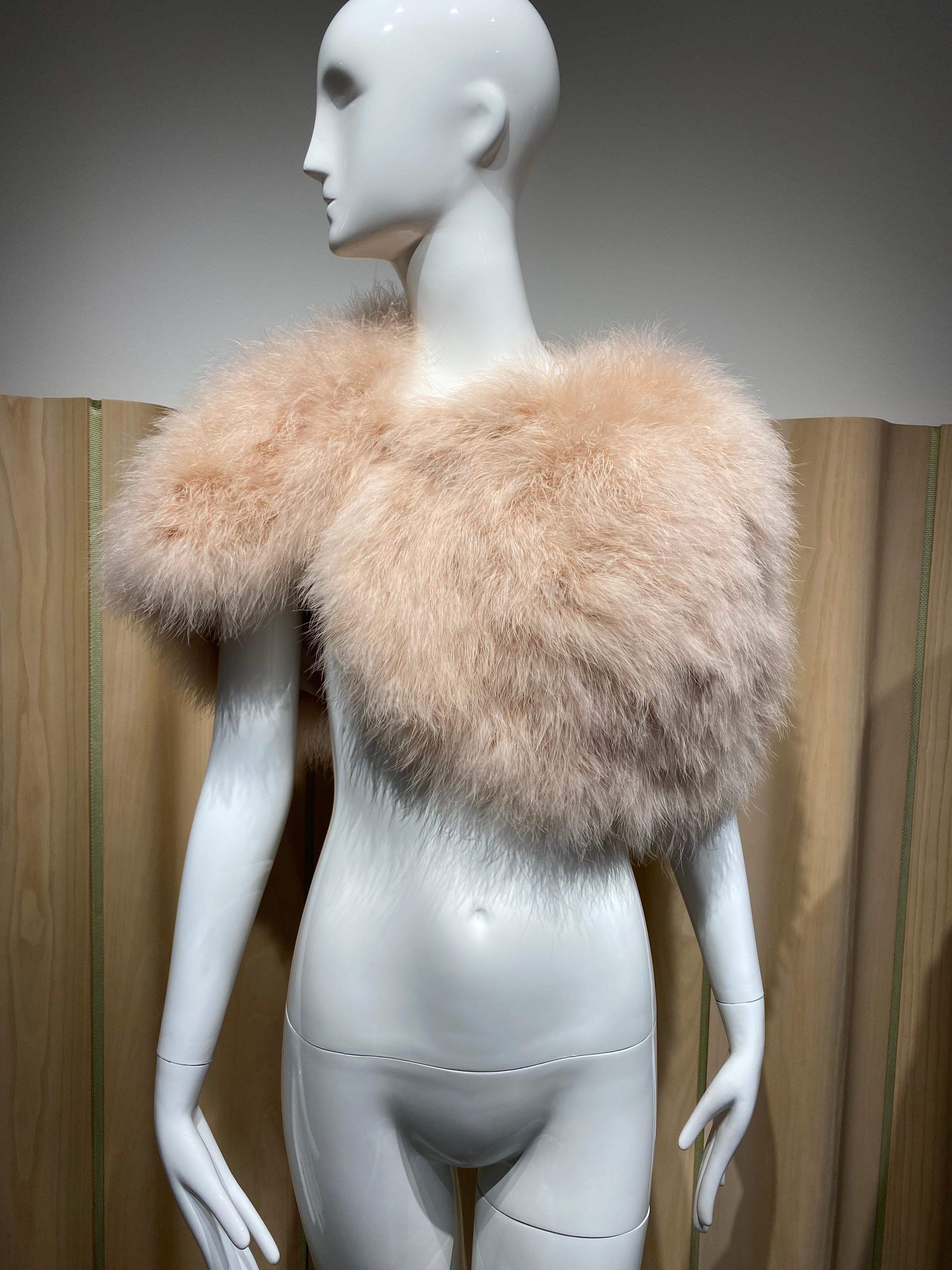 2000s Christian Dior by John Galliano Ostrich Feather Capelet For Sale 4