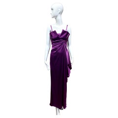 2000s Christian Dior by John Galliano Purple Silk Charmeuse Gown