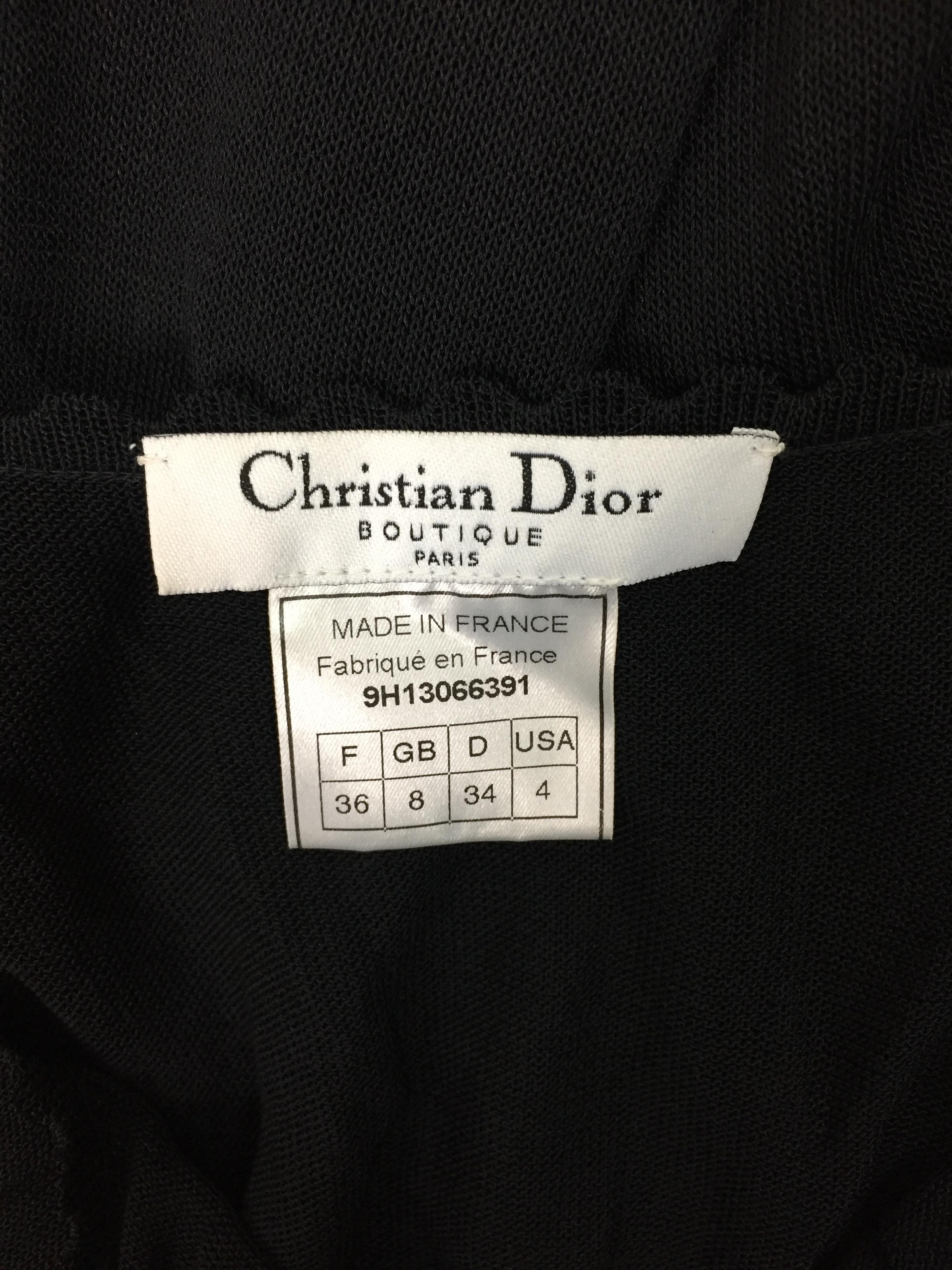 2000's Christian Dior by John Galliano Sheer Black Knit Slip Midi Dress In Good Condition In Yukon, OK