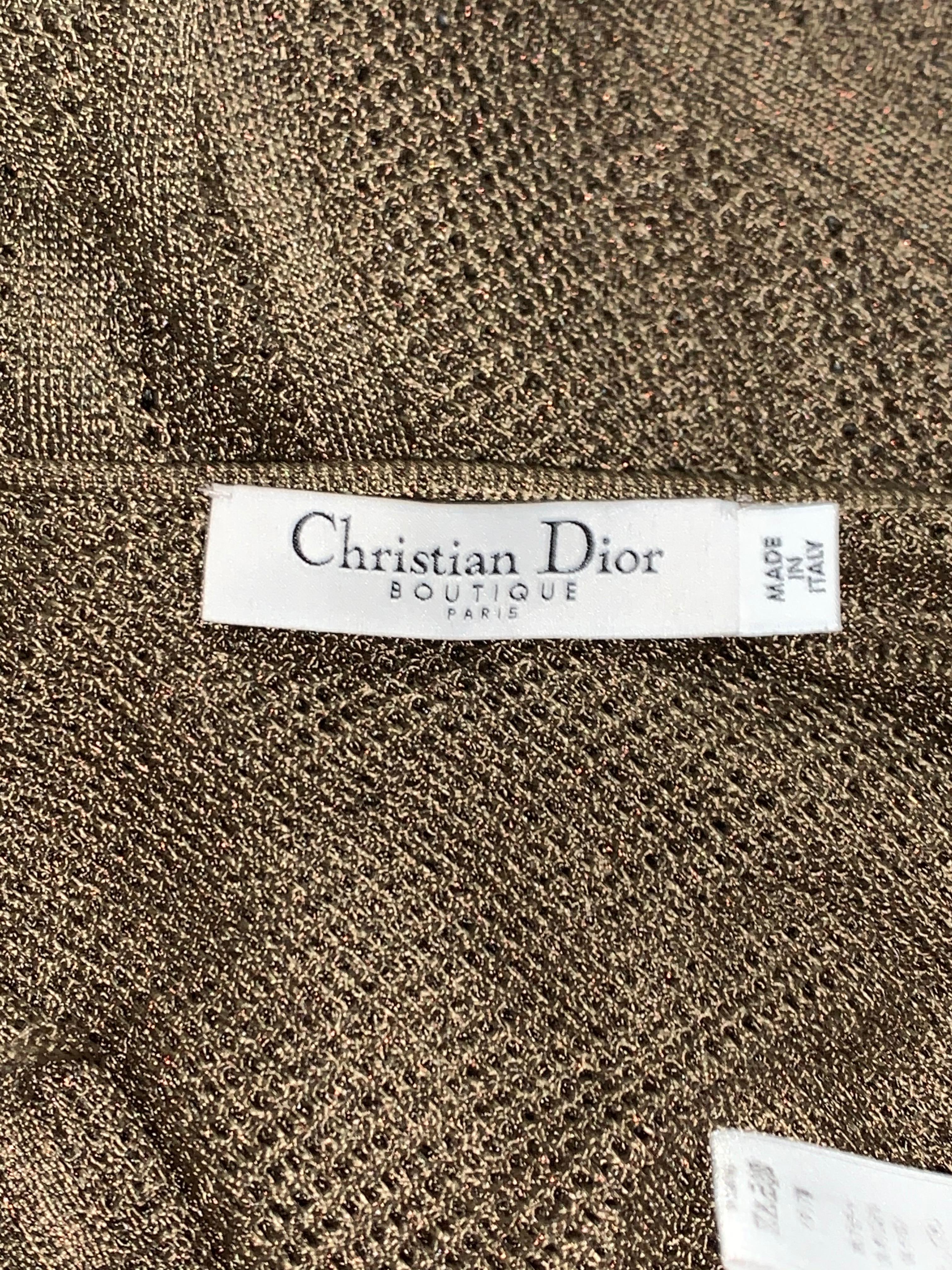 2000er Christian Dior by John Galliano Durchsichtiges Bronze-Strickminikleid im Zustand „Gut“ in Yukon, OK