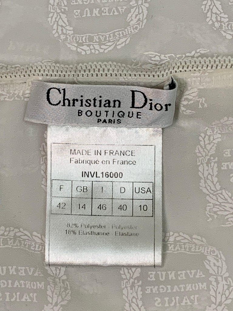 2000's Christian Dior by John Galliano Sheer White Logo Shield Mini ...