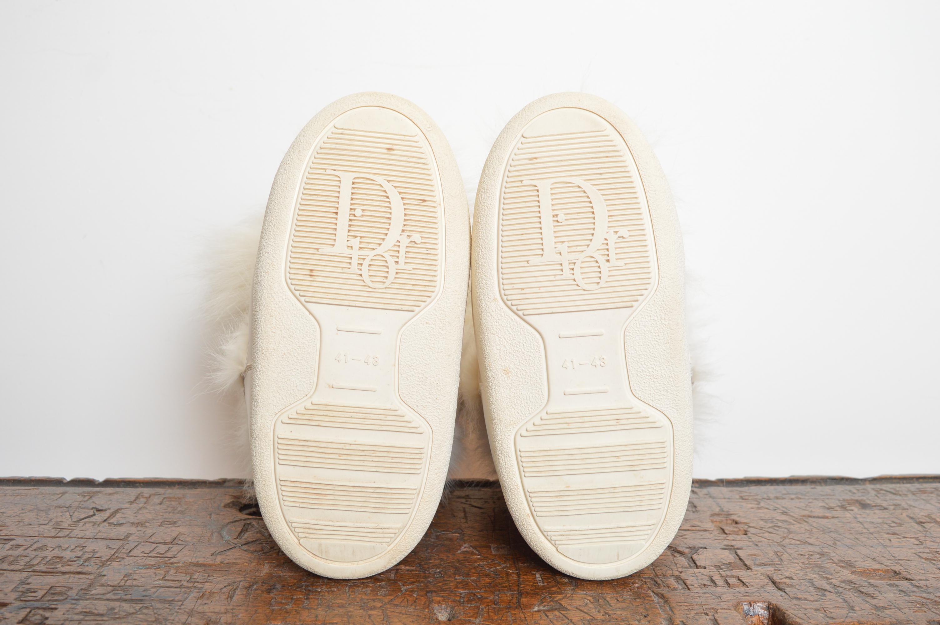 2000's Christian Dior by John Galliano Weiße Pelz-Schneestiefel EU 41-43 im Angebot 10