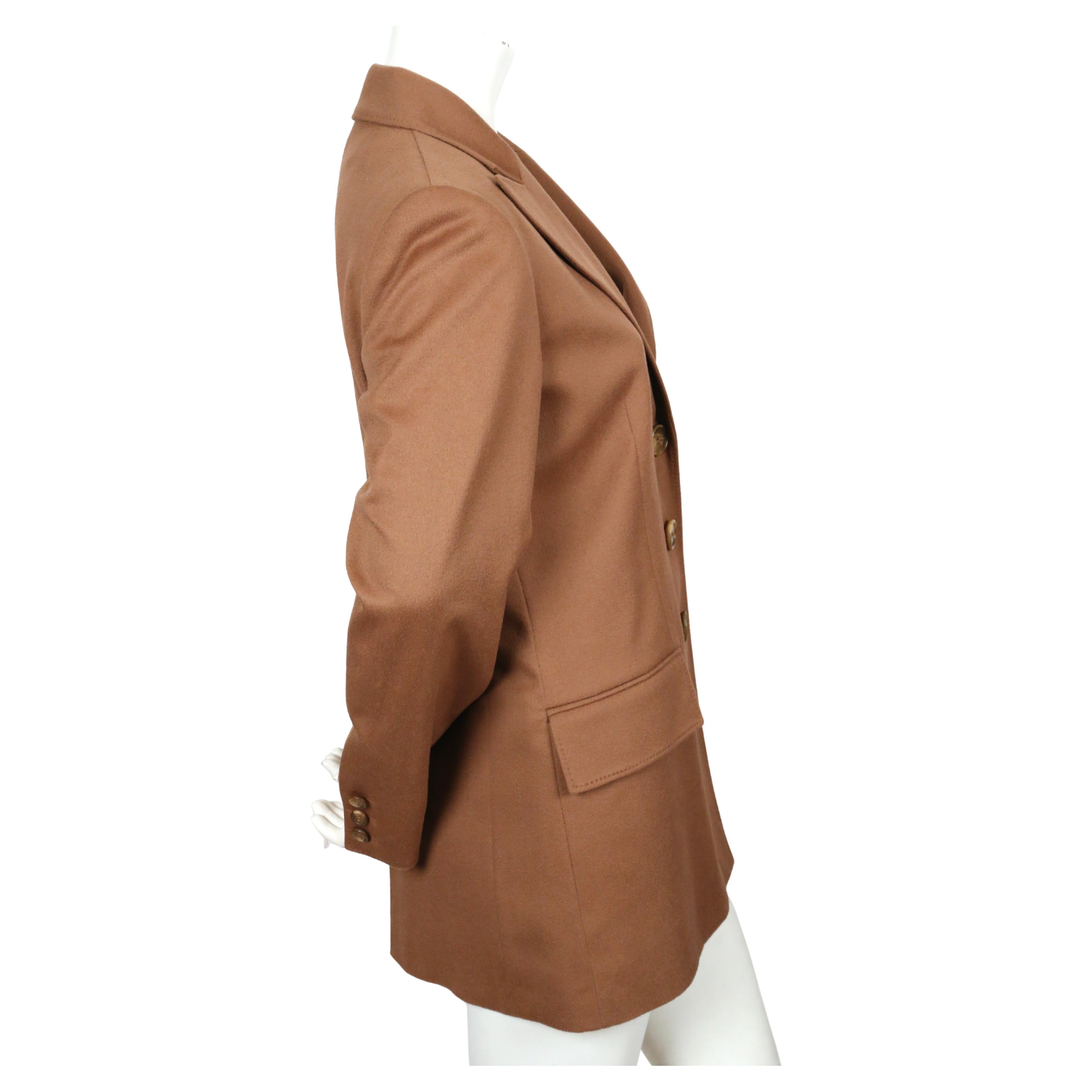 Brown 2000's CHRISTIAN DIOR cashmere classic blazer jacket For Sale