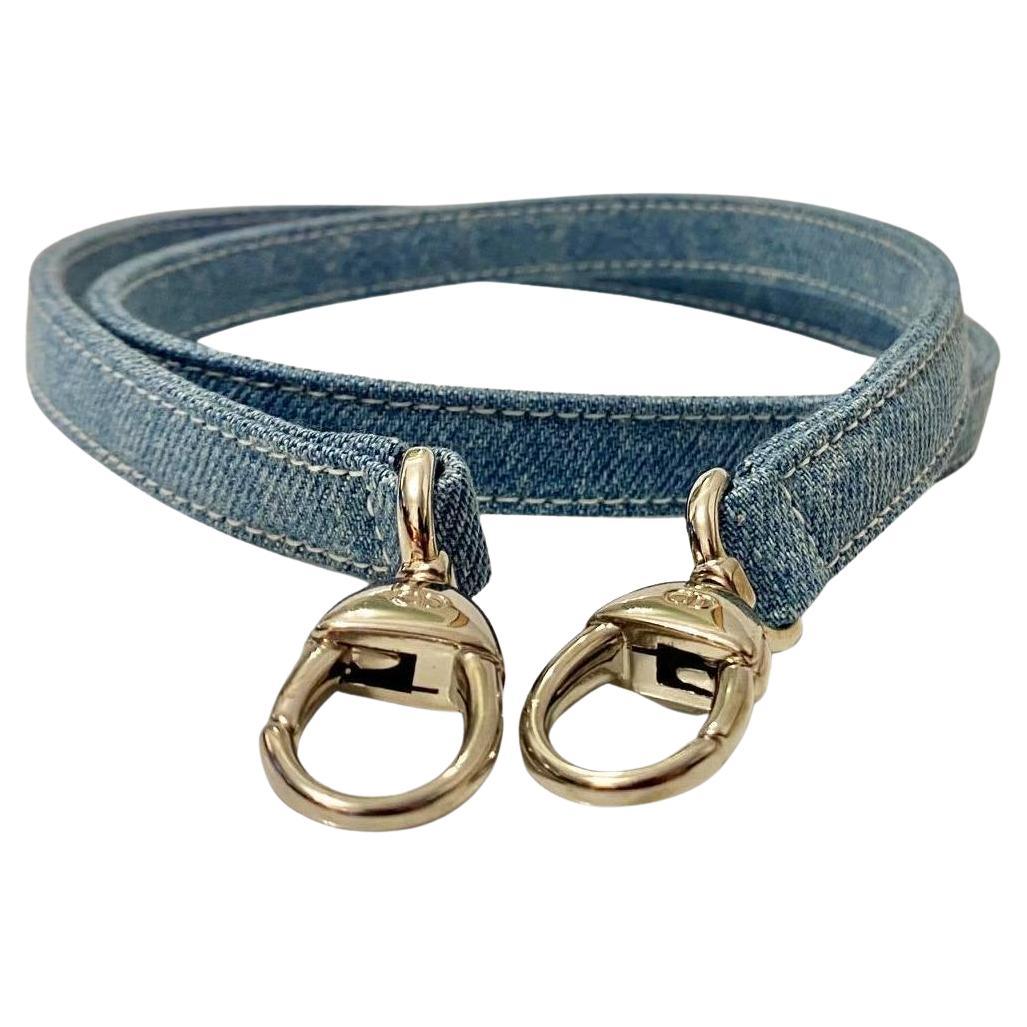 2000s Christian Dior CD Denim Saddle Bag Shoulder Strap