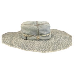 2000s Christian Dior Galliano Era Denim Jeans Sun Hat