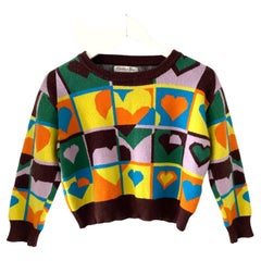 2000er Christian Dior Herzdruck-Pullover
