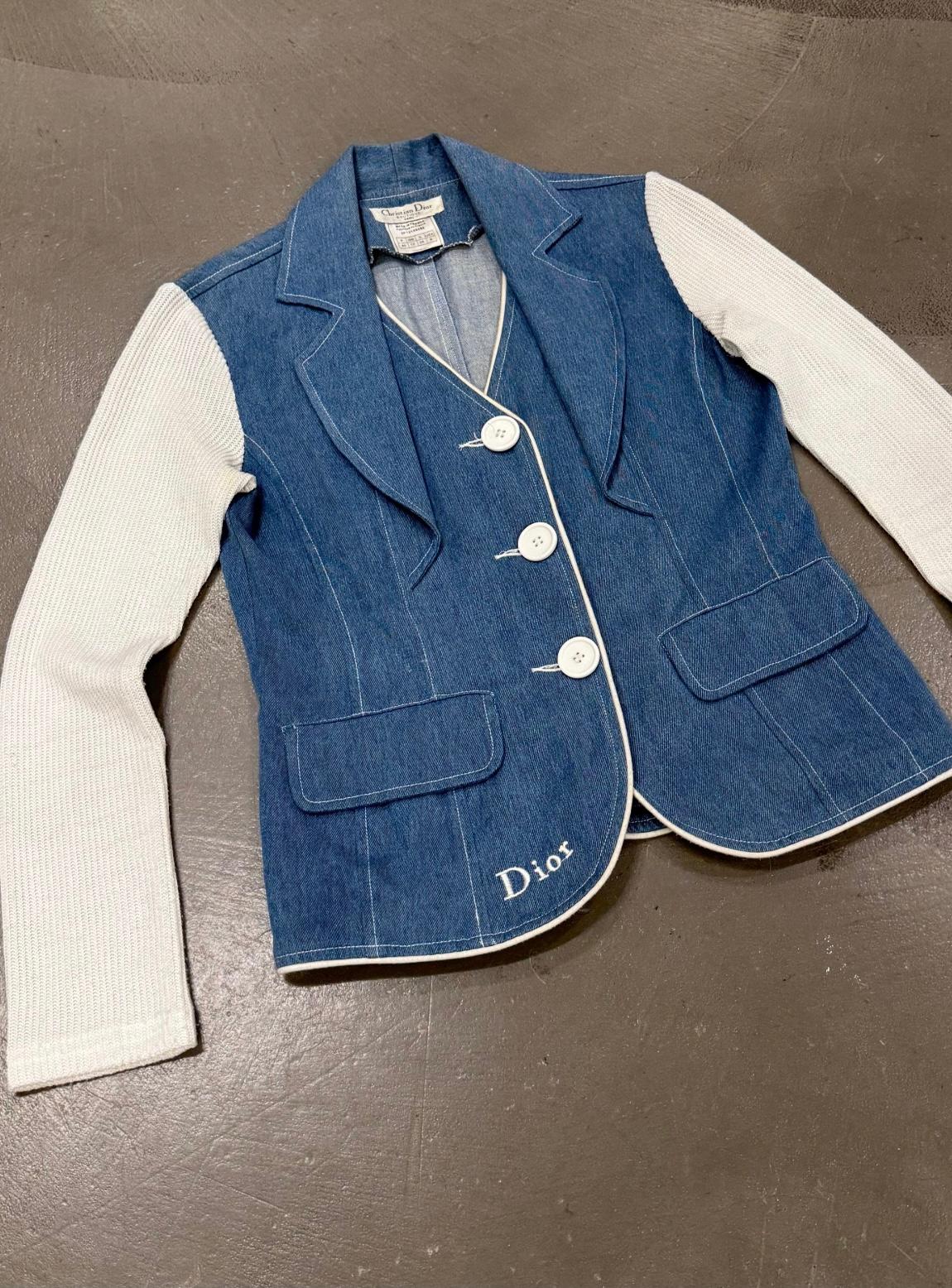 Bleu Veste en jean hybride Christian Dior des années 2000 en vente
