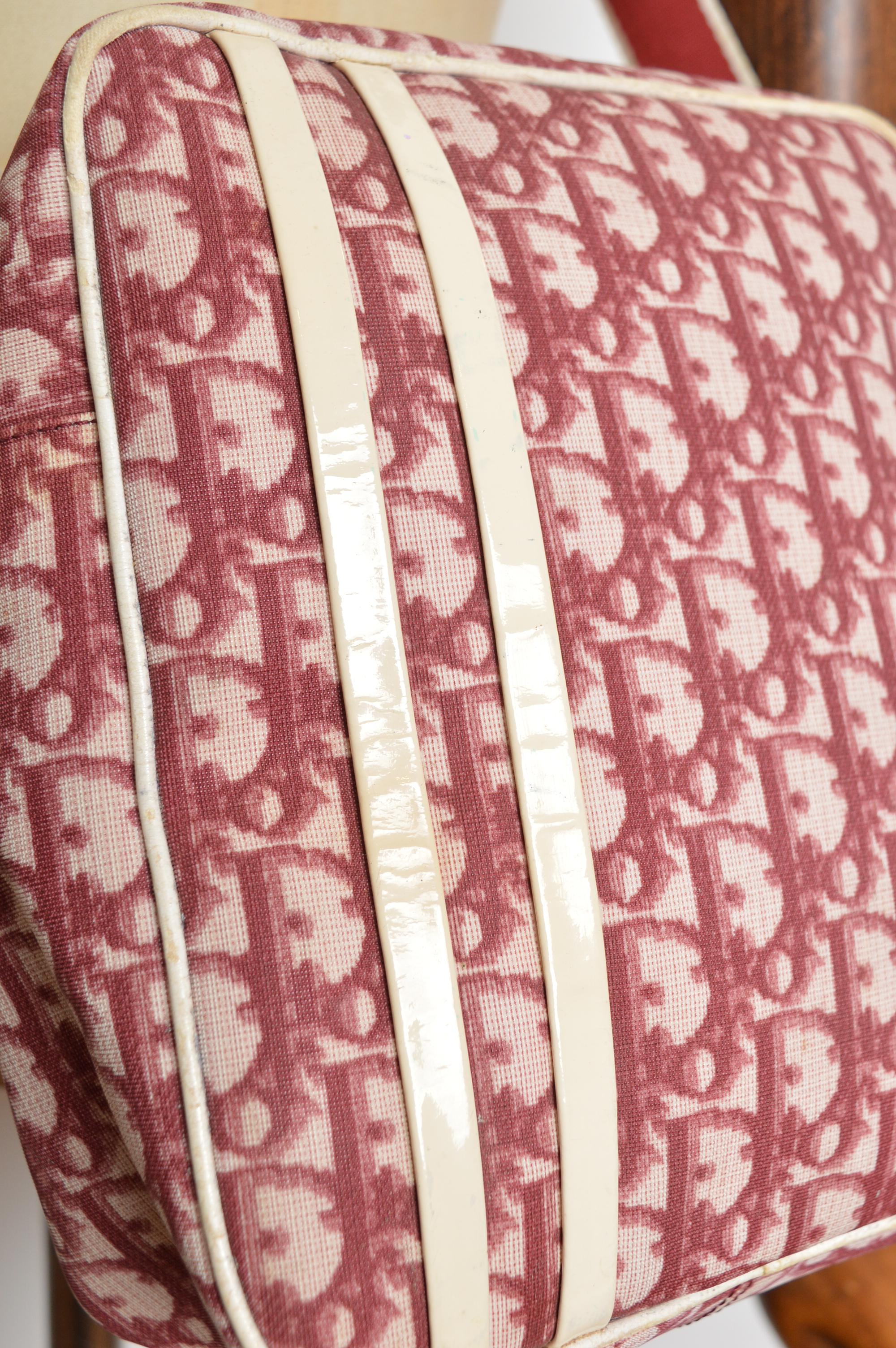 2000s Christian Dior John Galliano for Christian Dior Borsa a tracolla Trotter Monogram Rosa Lampone in vendita 2