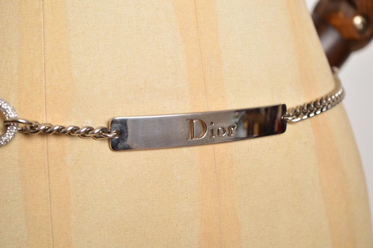 2000s Christian Dior John Galliano Rhinestone Chrome Dog Tag  display picture 1