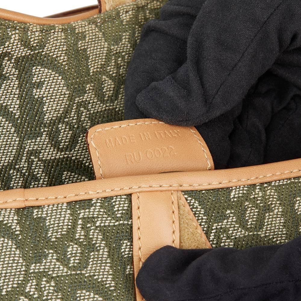2000s Christian Dior Khaki Monogram Canvas Saddle Bag 3