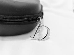 2000s Christian Dior Large Hard Shell Case with Metal Charm D Logo