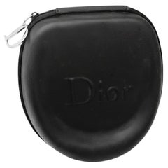 2000s Christian Dior Large Hard Shell Case with Metal Charm D Logo