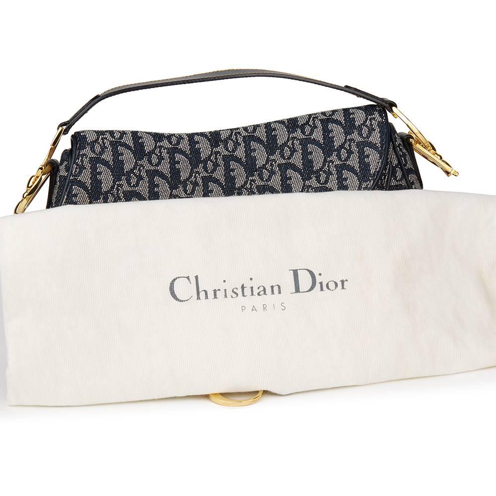 Christian Dior Navy Monogram Canvas Saddle Bag, 2000s  4