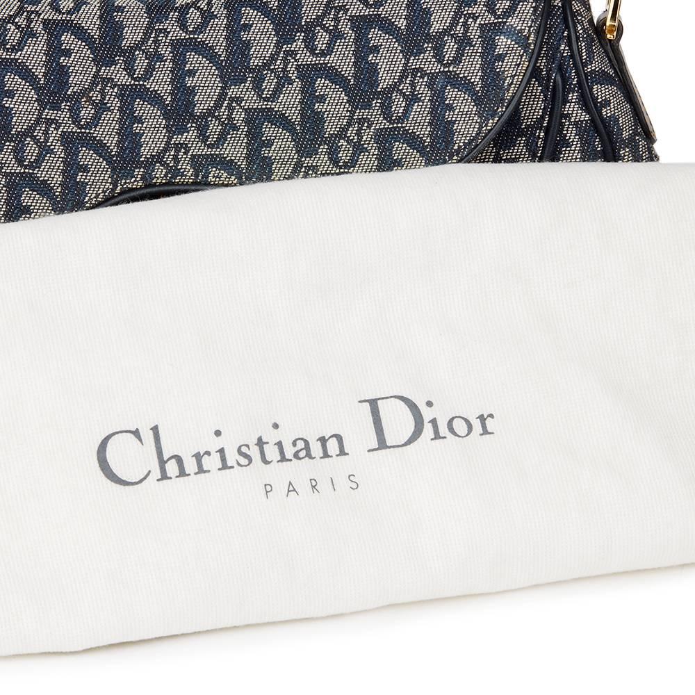 2000s Christian Dior Navy Monogram Canvas Saddle Bag 2