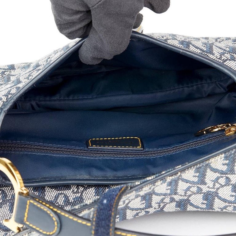 2000s Christian Dior Navy Monogram Canvas Saddle Bag at 1stDibs dior