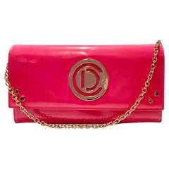 2000s Christian Dior Pink Patent Leather Chain Handbag