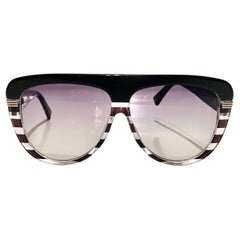 2000s Christian Dior Stripe Cat-Eye Sunglasses 