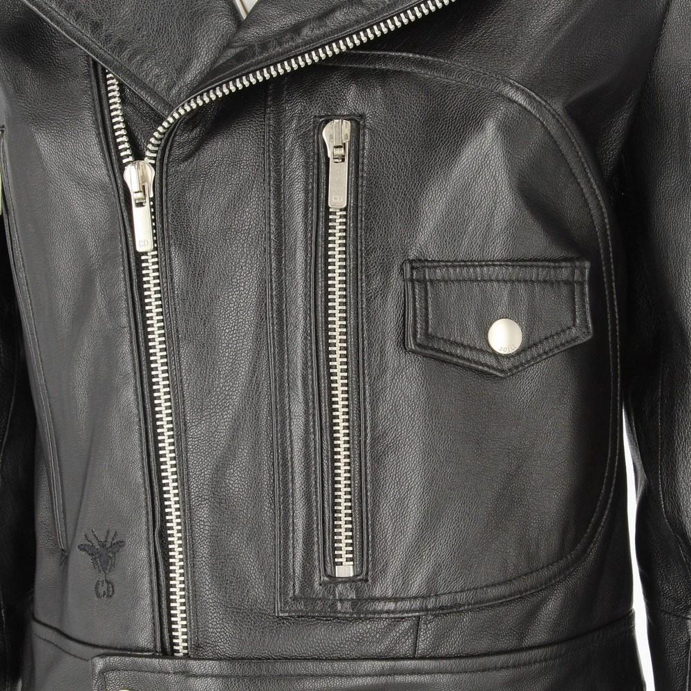 2000s Christian Dior Vintage black leather “DIOR ANGELS” logoed biker jacket In Excellent Condition In Lugo (RA), IT