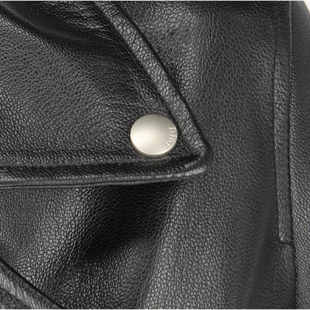 2000s Christian Dior Vintage black leather “DIOR ANGELS” logoed biker jacket 2