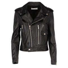 2000s Christian Dior Vintage black leather “DIOR ANGELS” logoed biker jacket