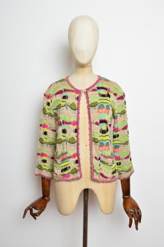 2000’s Christian Lacroix Colourful Multi-Knit 3/4 Sleeve Cardigan - Sweater