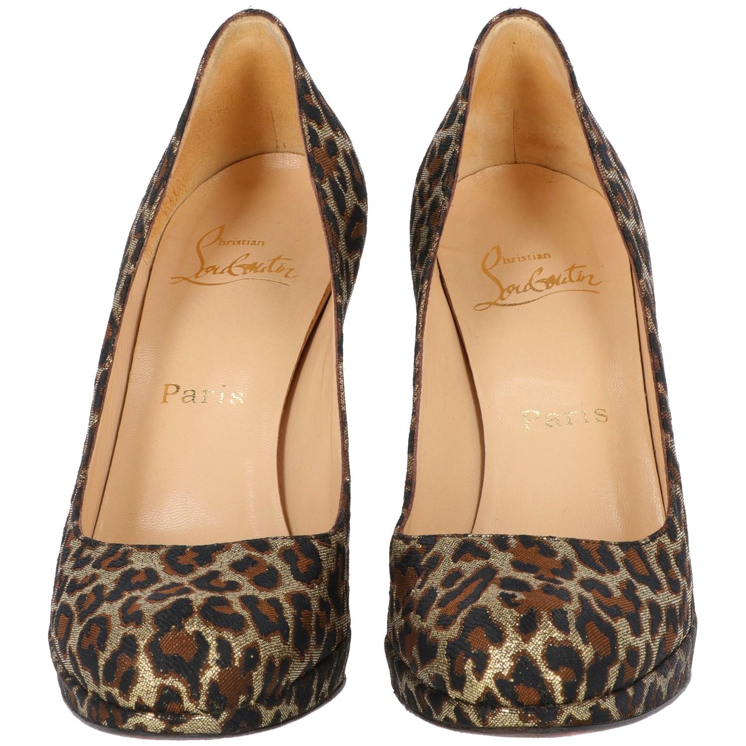 Brown 2000s Christian Louboutin Animalier Lurex Pumps