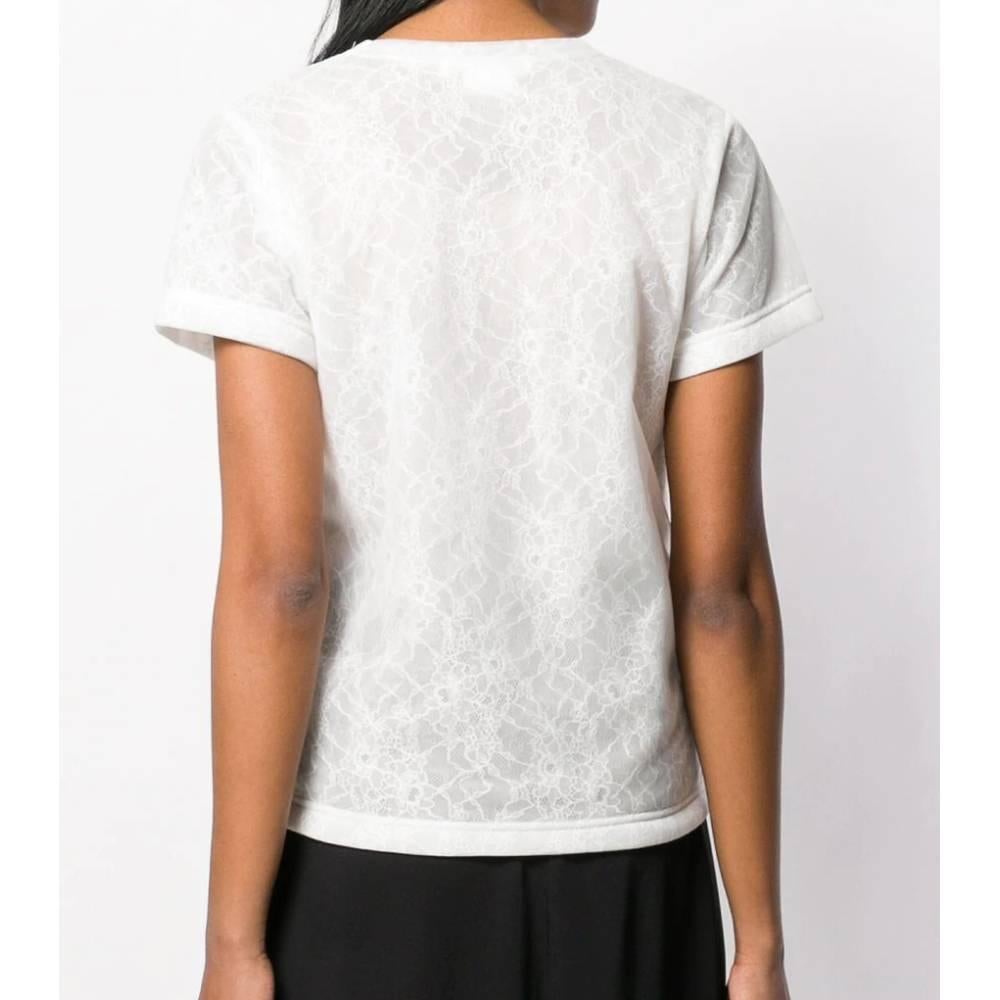 Gray 2000s Come des Garçons White Lace T-shirt