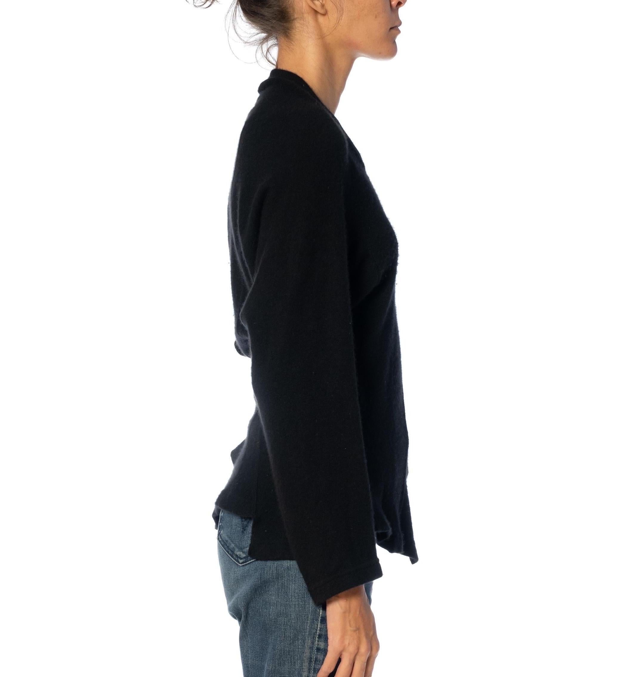 2000S COMME DES GARCONS Black Cashmere Asymmetrically Seamed Sweater 2004 For Sale 1