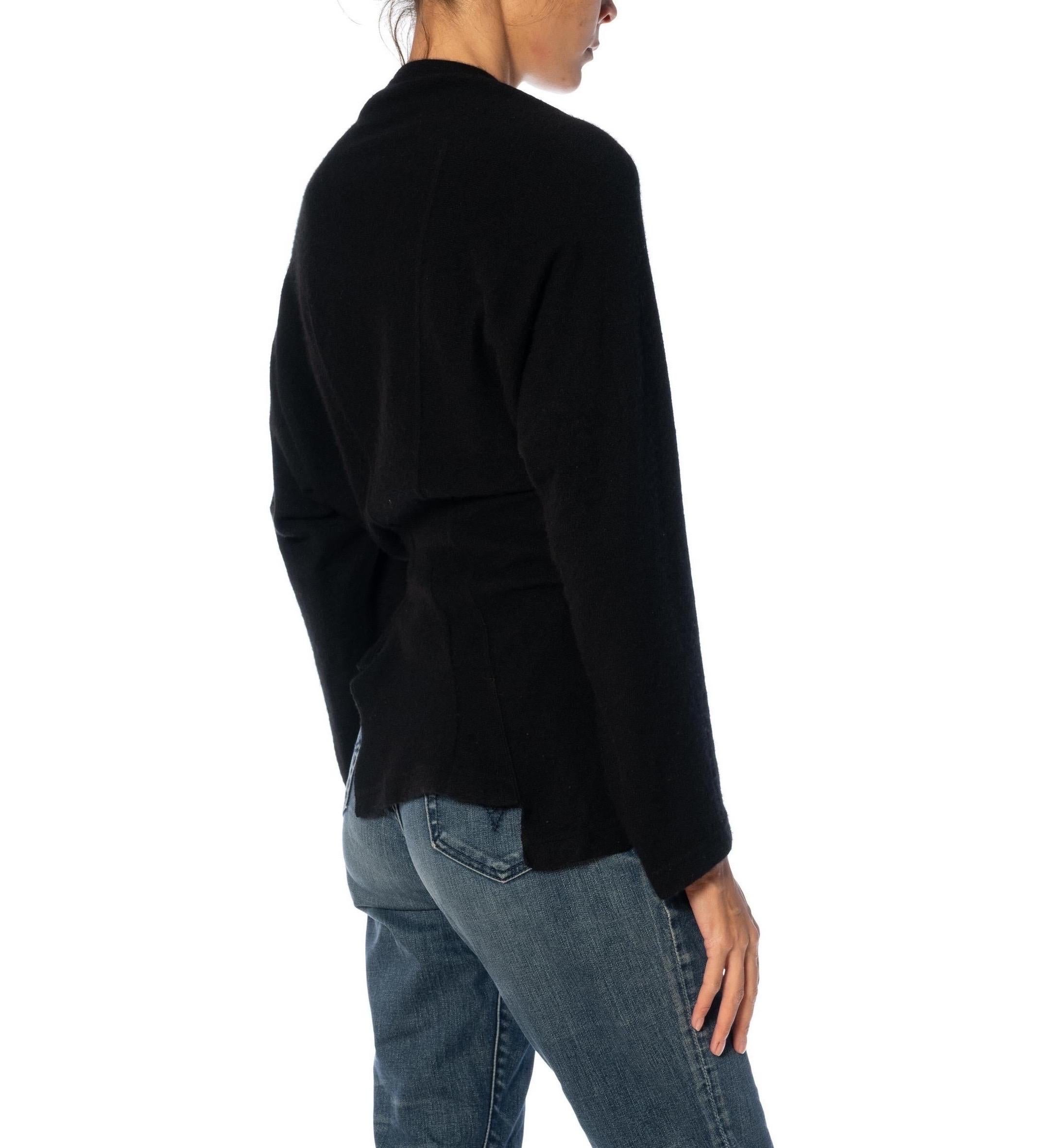 2000S COMME DES GARCONS Black Cashmere Asymmetrically Seamed Sweater 2004 For Sale 4