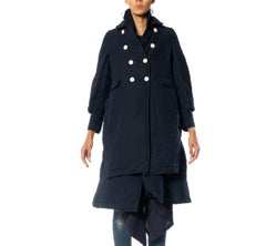 2000S Comme Des Garcons Black Cotton Baby-Doll Trench Coat