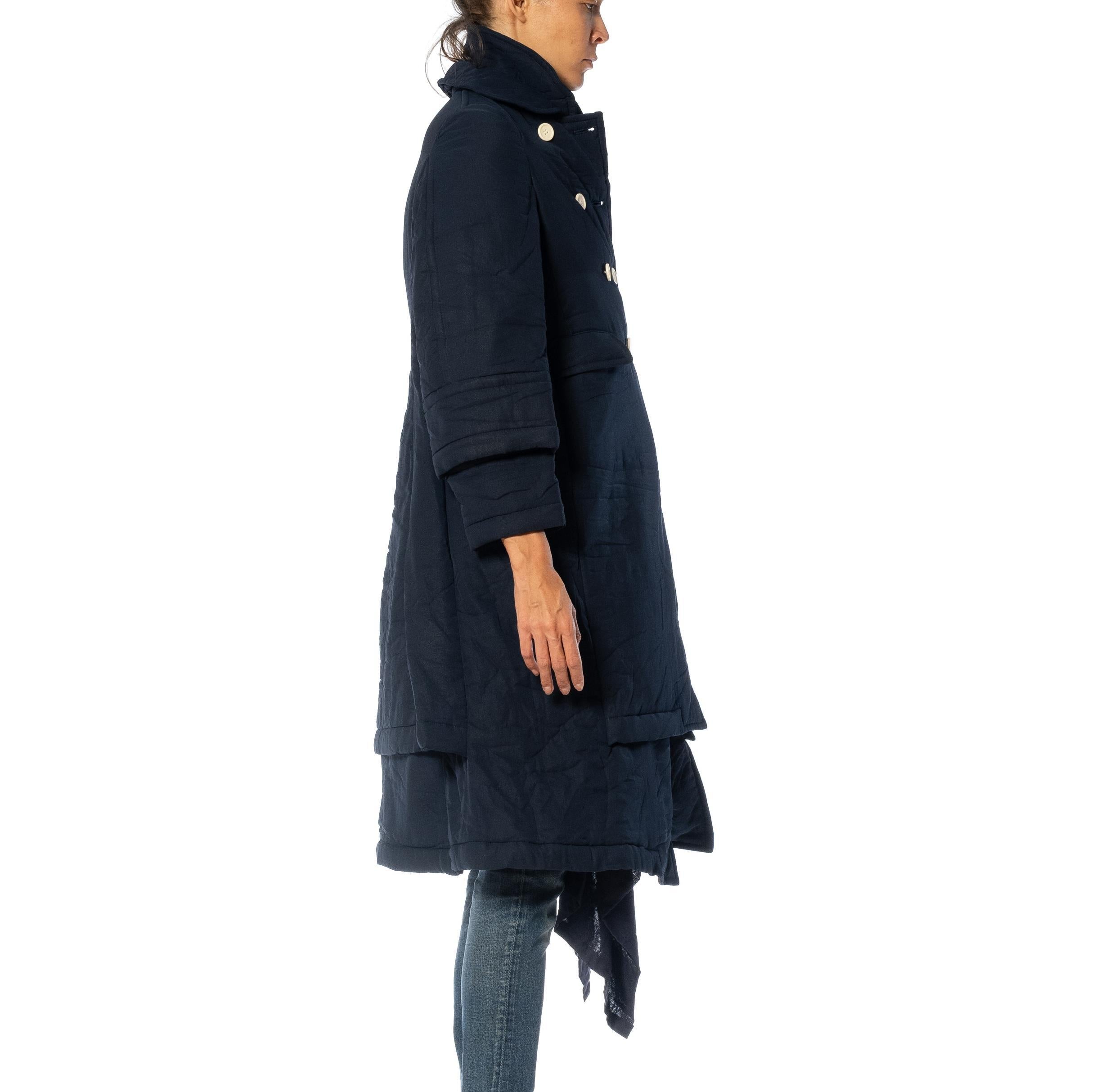 2000er Comme Des Garcons Schwarzer Babydoll-Trenchcoat aus Baumwolle für Damen oder Herren im Angebot