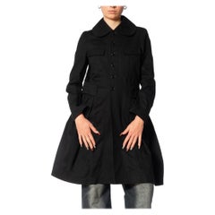 2000er COMME DES GARCONS Schwarzer Babydoll-Trenchcoat aus Baumwolle