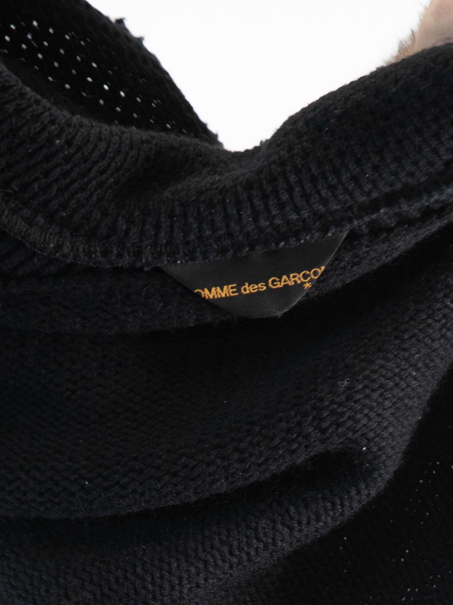 2000S COMME DES GARCONS Black Wool Blend Knit Deconstructed Spiral Cut Sweater  3