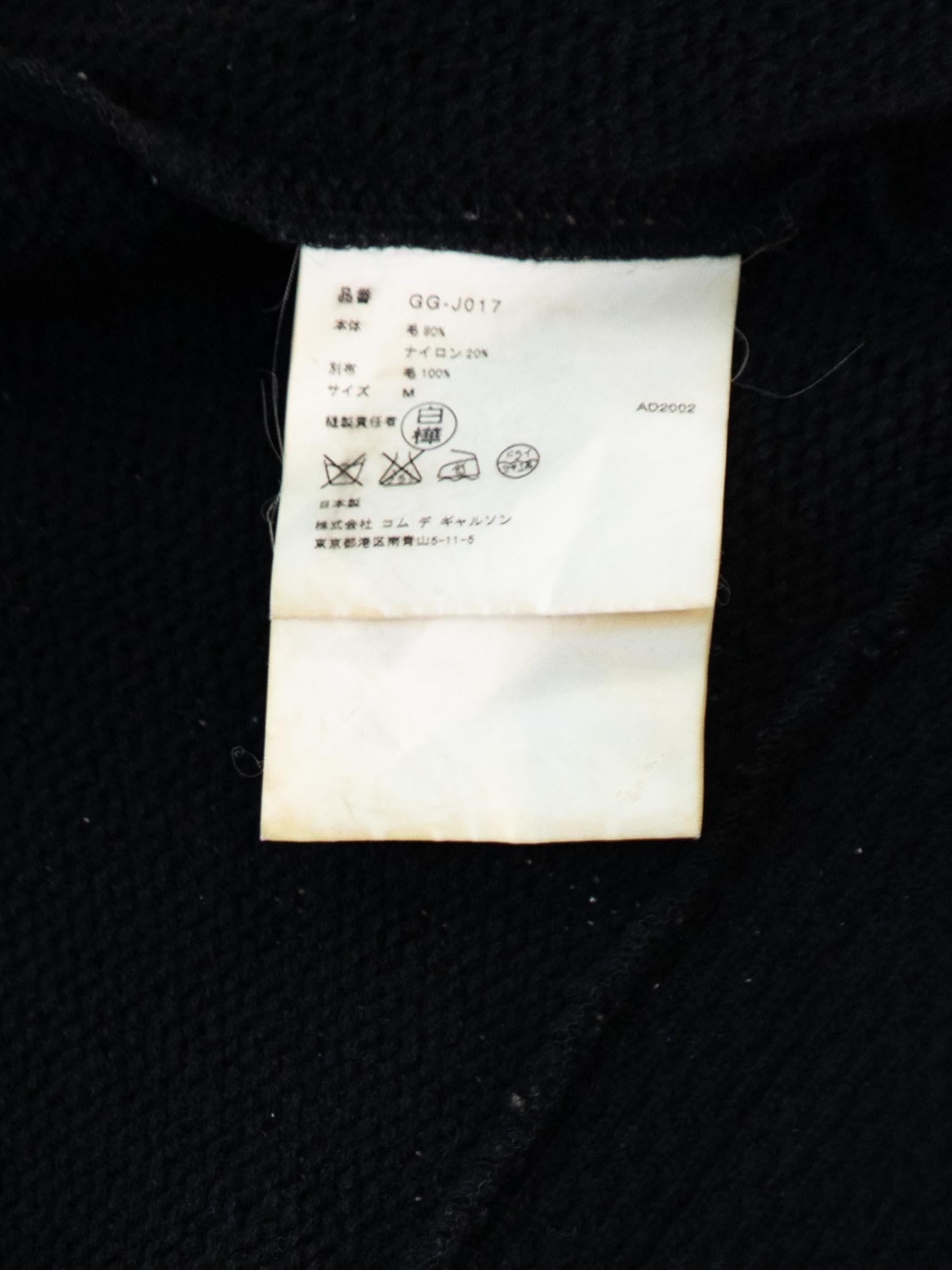 2000S COMME DES GARCONS Black Wool Blend Knit Deconstructed Spiral Cut Sweater  4